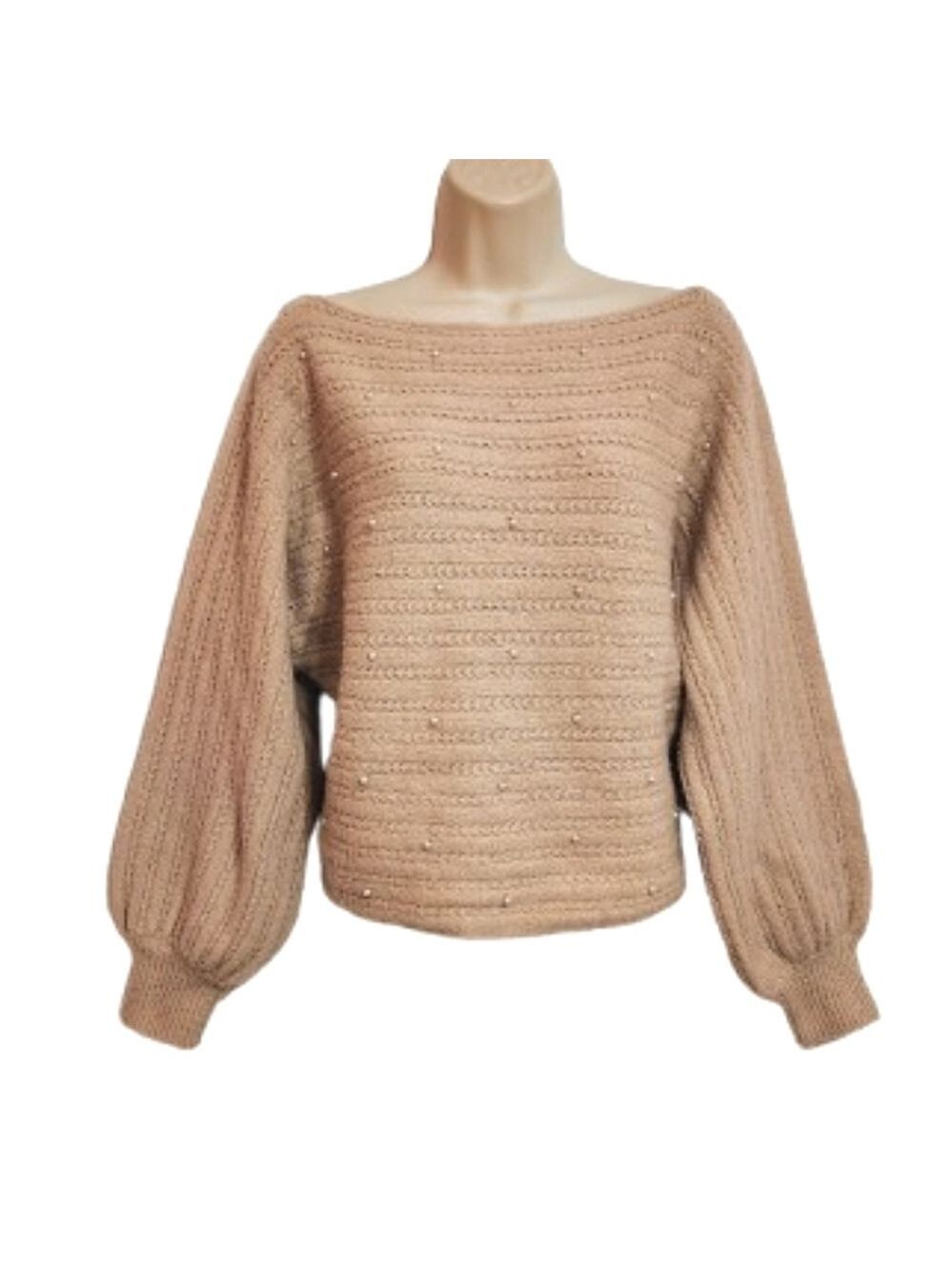 J Brand Pearl Balloon Sleeve Sweater Pink Small Medium